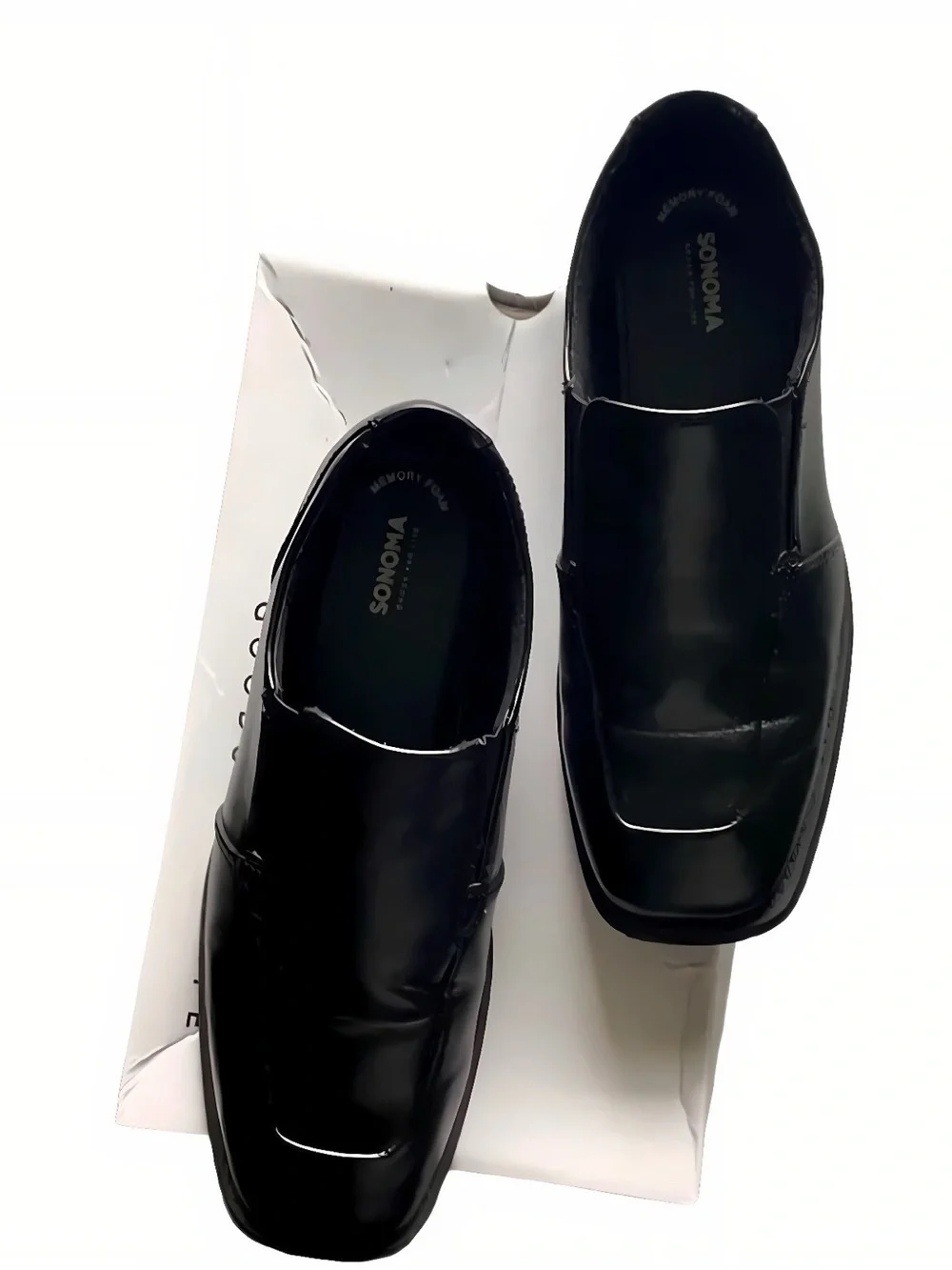 Sonoma Cristopher Boys Black Slip On Dress Shoes Size 6